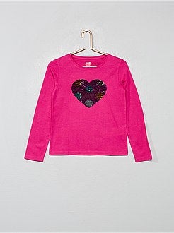 T-shirt com lantejoulas reversíveis 'eco-conception' - Kiabi