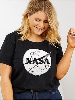 T-shirt com lantejoulas reversíveis 'NASA' - Kiabi