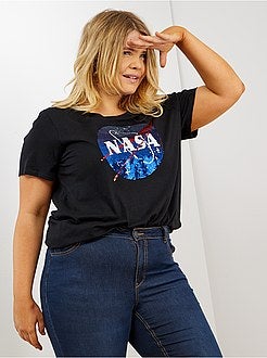 T-shirt com lantejoulas reversíveis 'NASA' - Kiabi