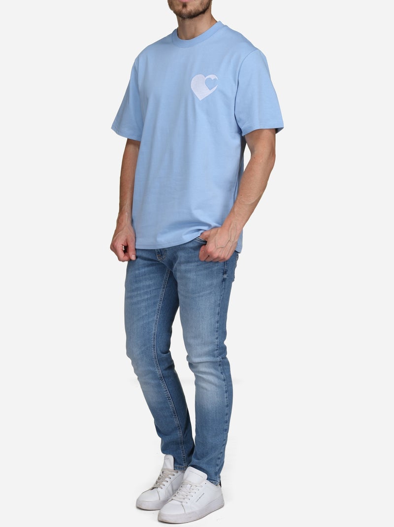 T-shirt com logótipo - frilivin Azul-céu - Kiabi