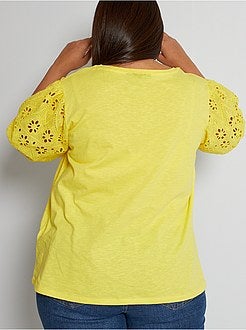 T-shirt com manga de balão - Kiabi