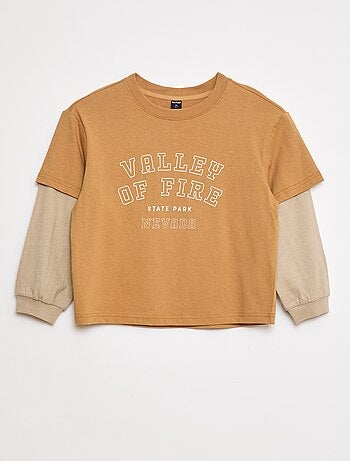 T-shirt com manga dupla