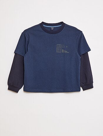 T-shirt com manga dupla