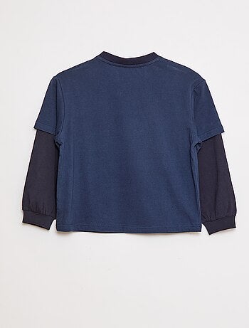 T-shirt com manga dupla