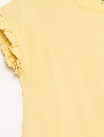 T-shirt com mangas com folhos