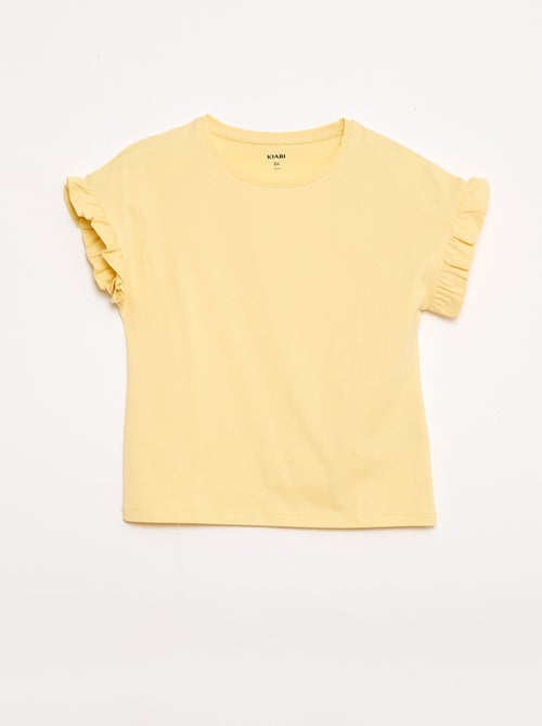 T-shirt com mangas com folhos - Kiabi