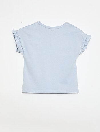 T-shirt com mangas com folhos
