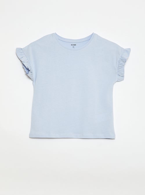 T-shirt com mangas com folhos - Kiabi