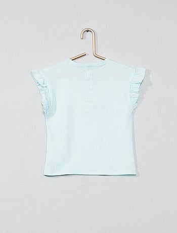 T-shirt com mangas com folhos - Kiabi