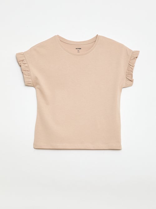 T-shirt com mangas com folhos - Kiabi