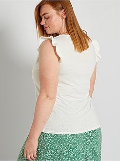 T-shirt com mangas com folhos - Kiabi