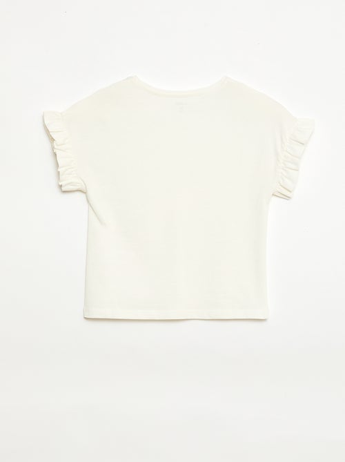 T-shirt com mangas com folhos - Kiabi
