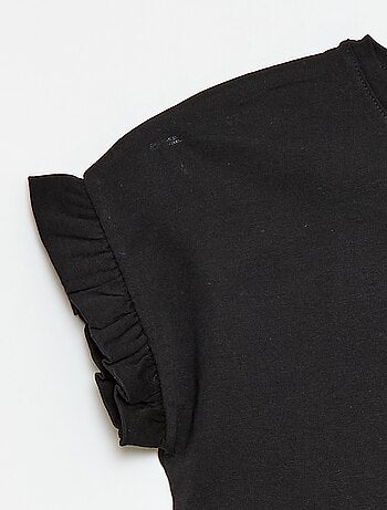 T-shirt com mangas com folhos