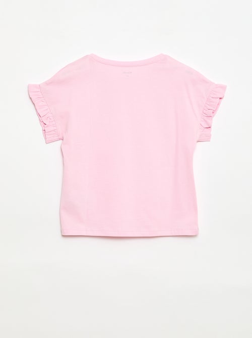 T-shirt com mangas com folhos - Kiabi