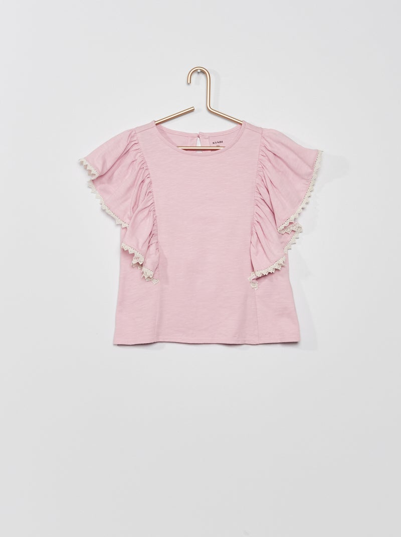 T-shirt com mangas com folhos VIOLETA - Kiabi