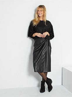 T-shirt com mangas em balão em malha brilhante - Kiabi