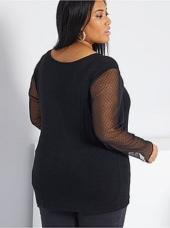 T-shirt com mangas em voile - Kiabi