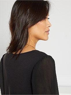 T-shirt com mangas plissadas - Kiabi