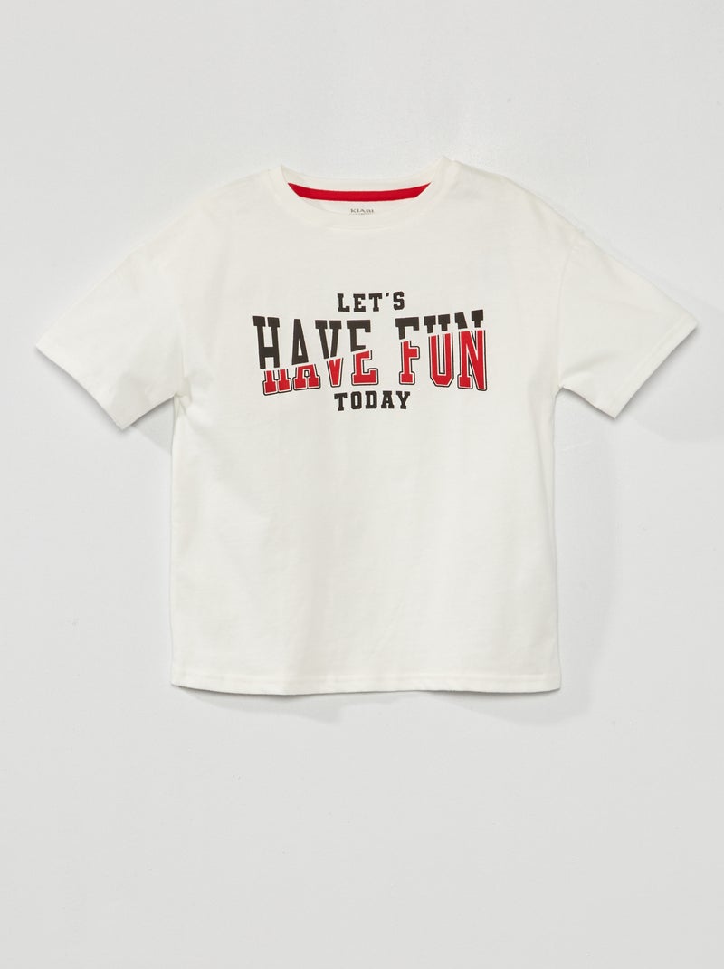 T-shirt com mensagem BEGE - Kiabi