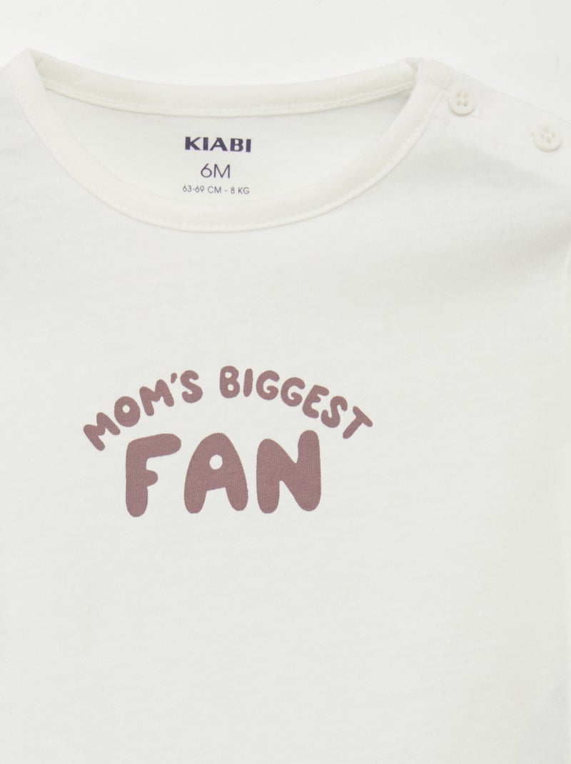 T-shirt com mensagem BRANCO - Kiabi