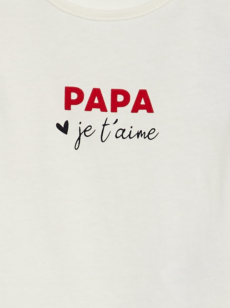 T-shirt com mensagem BRANCO - Kiabi