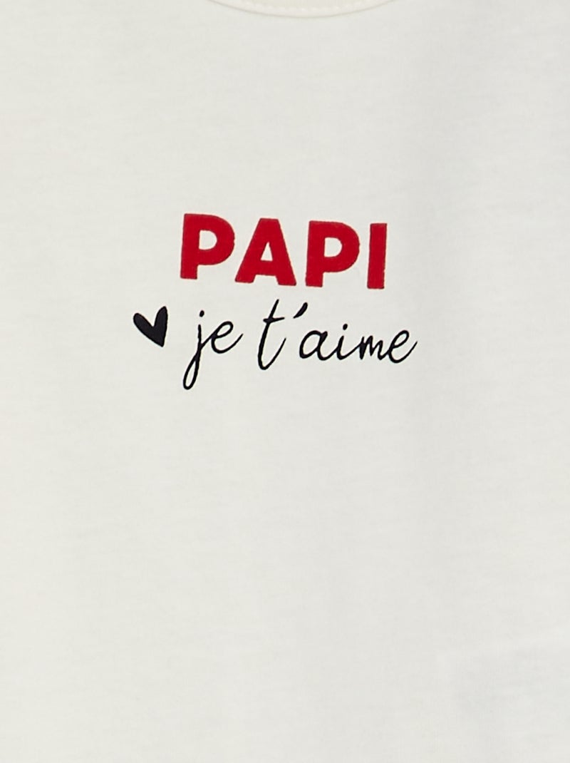 T-shirt com mensagem BRANCO - Kiabi