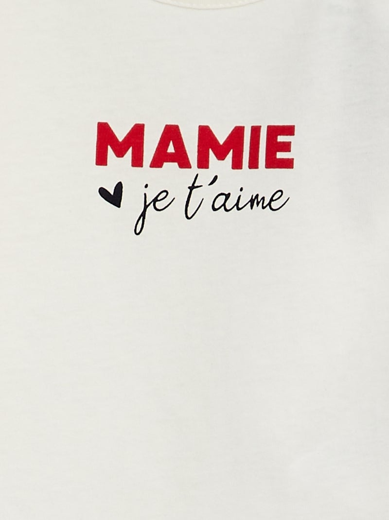 T-shirt com mensagem BRANCO - Kiabi