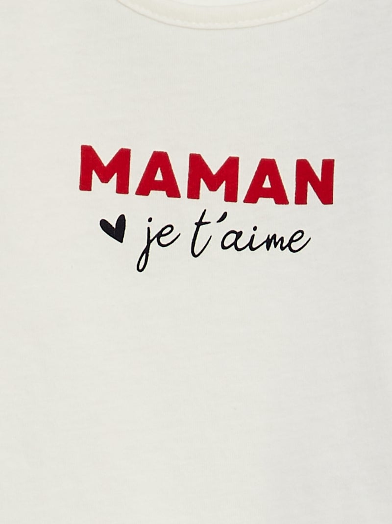 T-shirt com mensagem BRANCO - Kiabi