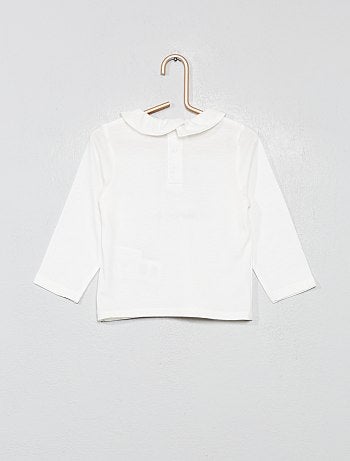 T-shirt com mensagem com folhos - Kiabi