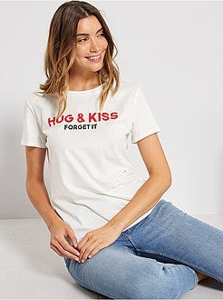 T-shirt com mensagem de 'conceção ecológica' - Kiabi