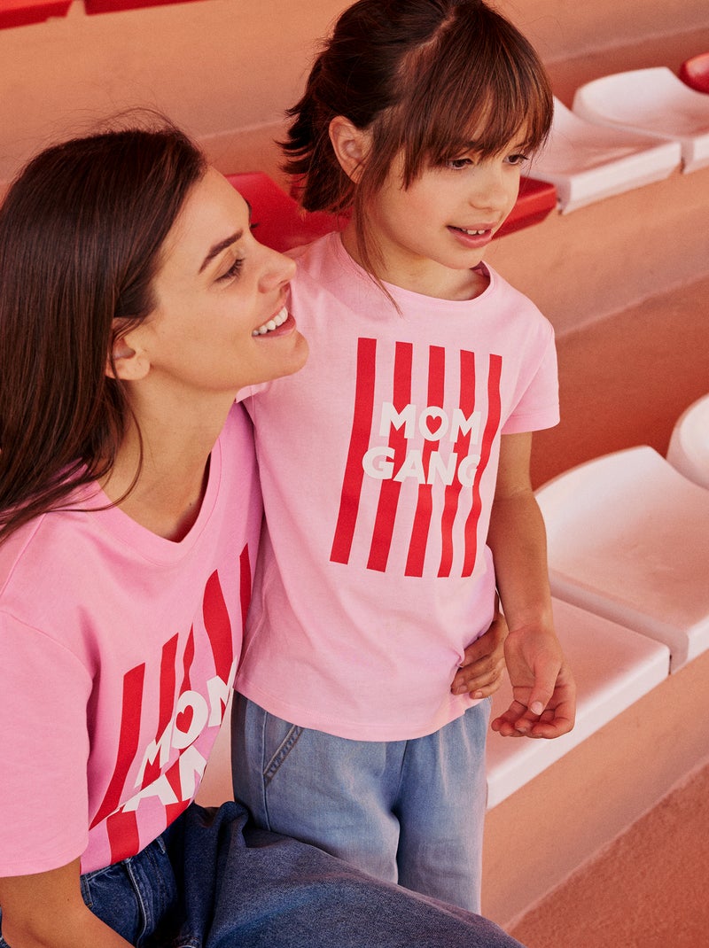 T-shirt com mensagem Dia da Mãe Rosa - Kiabi
