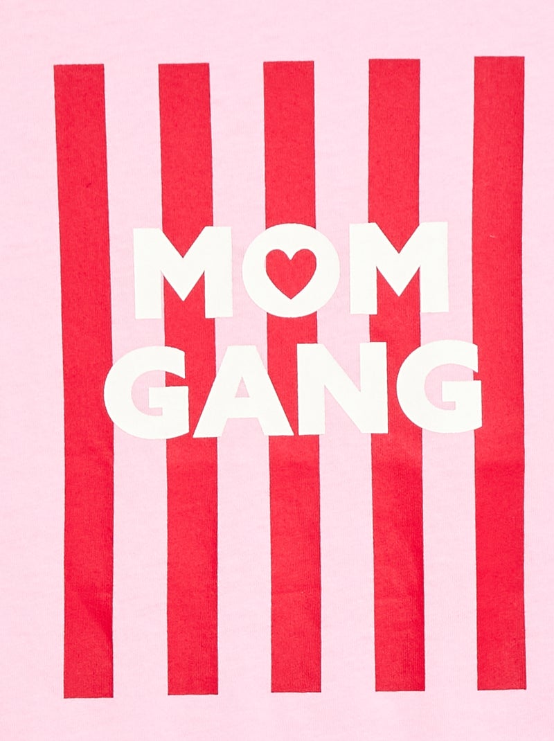 T-shirt com mensagem Dia da Mãe Rosa - Kiabi