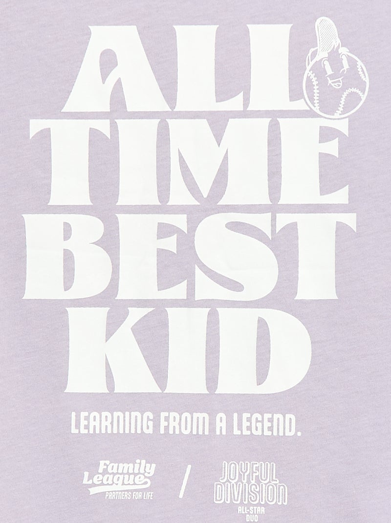 T-shirt com mensagem Dia do Pai Violeta - Kiabi