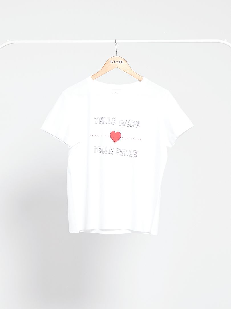 T-shirt com mensagem 'eco-conception' BRANCO - Kiabi