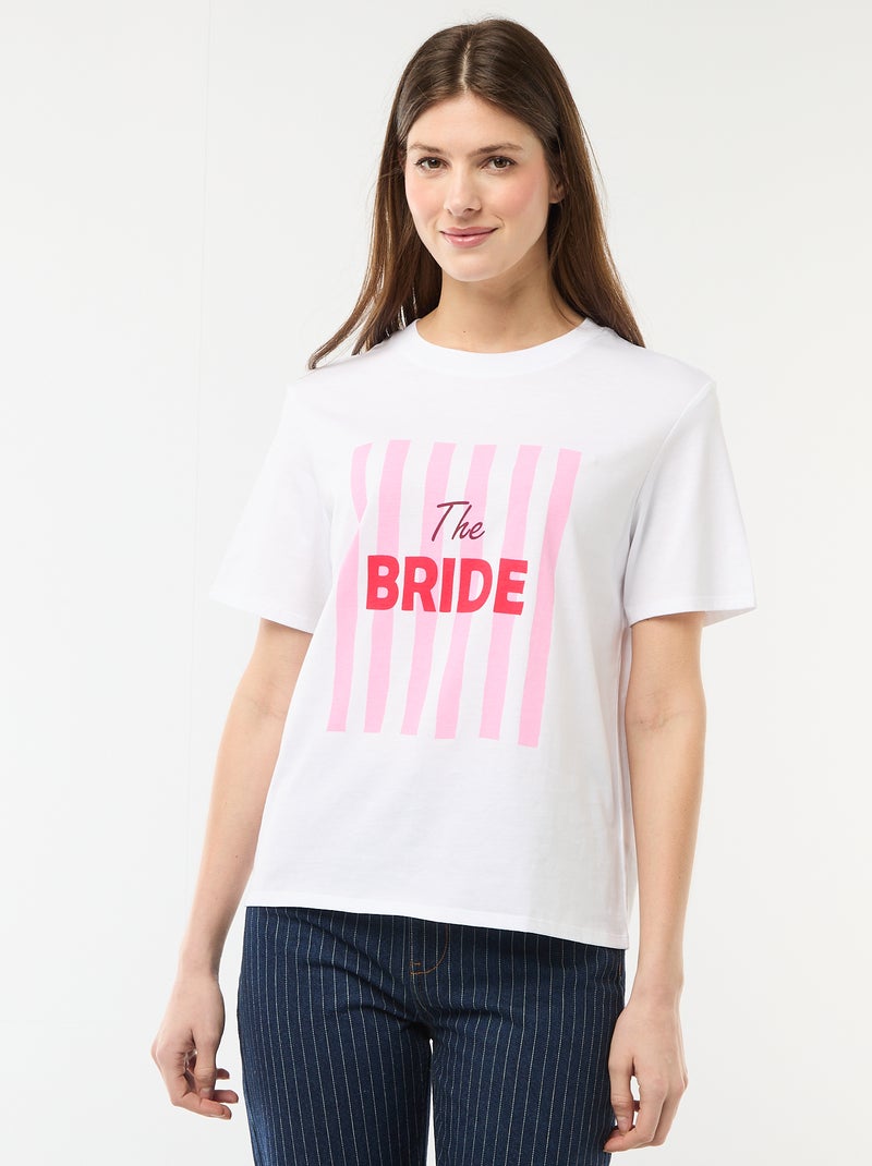T-shirt com mensagem EVJF Azul - Kiabi