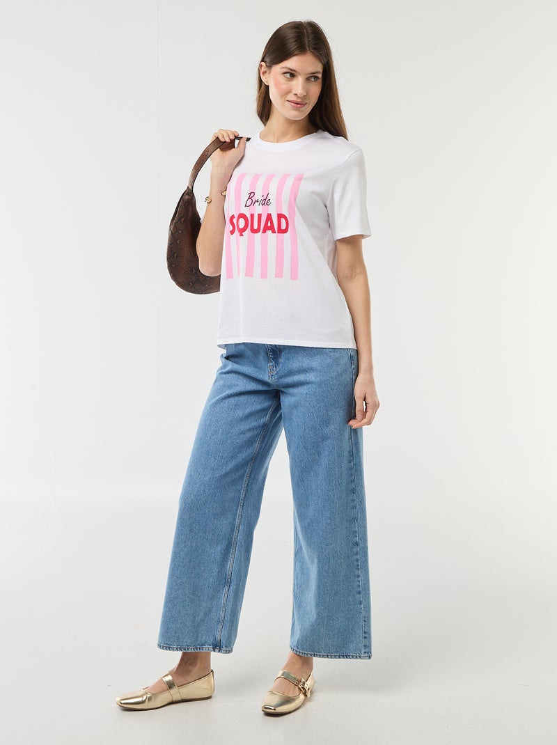 T-shirt com mensagem EVJF Azul - Kiabi