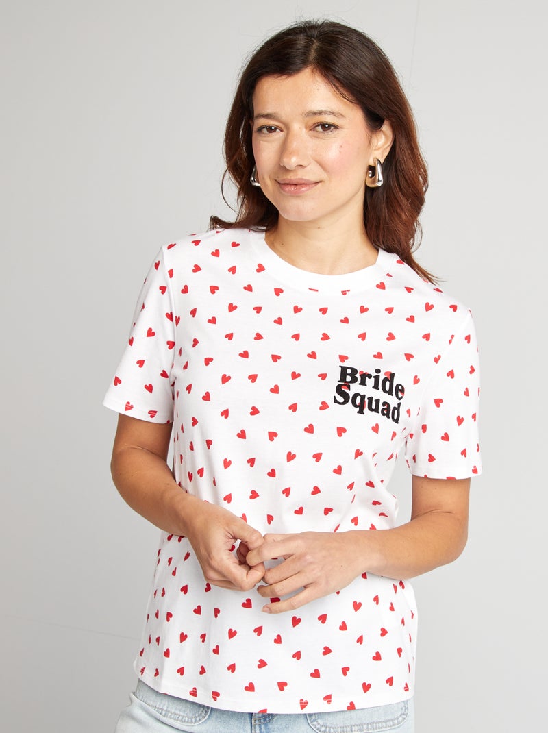 T-shirt com mensagem EVJF BRANCO - Kiabi