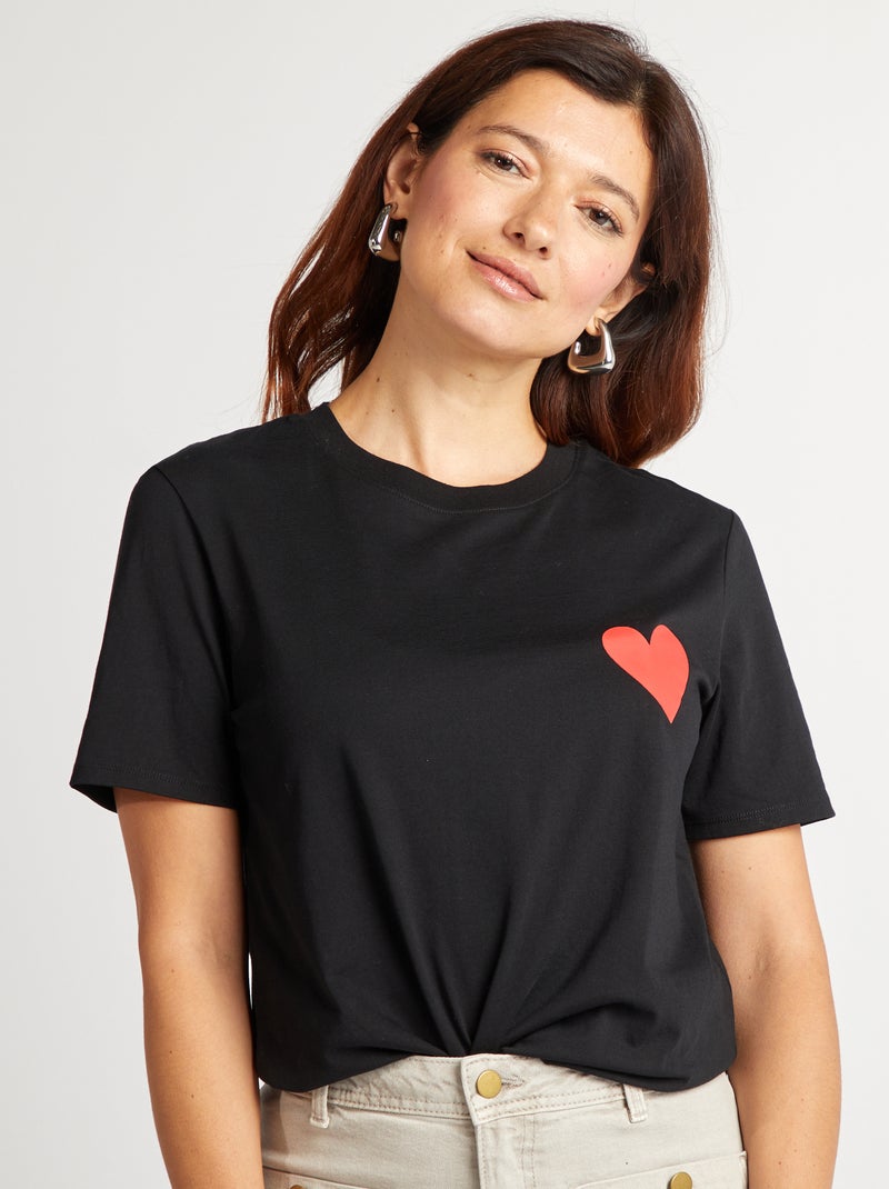 T-shirt com mensagem EVJF PRETO - Kiabi