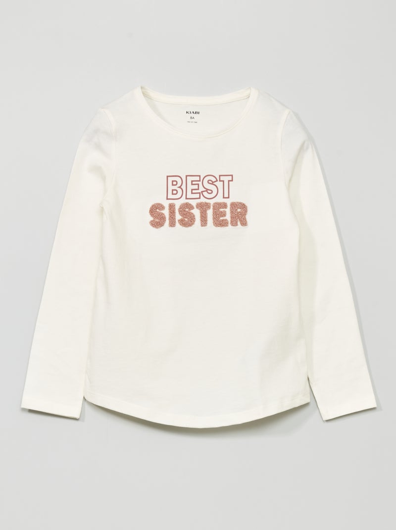 T-shirt com mensagem fantasia BEGE - Kiabi