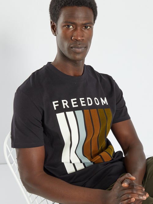 T-shirt com mensagem 'freedom' - Kiabi