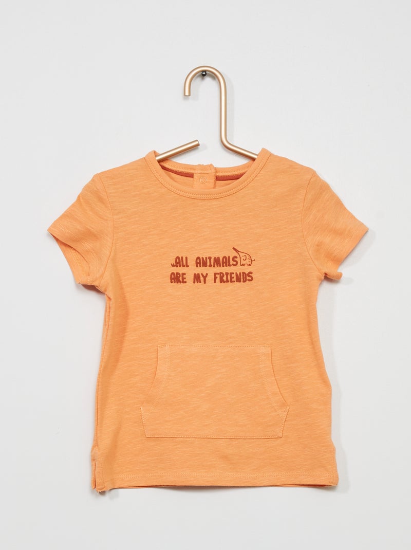 T-shirt com mensagem LARANJA - Kiabi