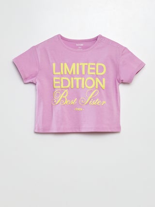 T-shirt com mensagem para as irmãs