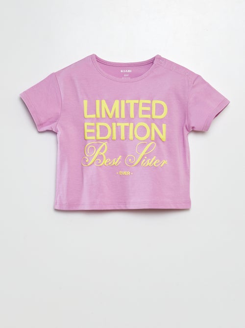 T-shirt com mensagem para as irmãs - Kiabi
