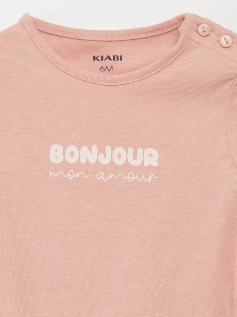 T-shirt com mensagem ROSA - Kiabi