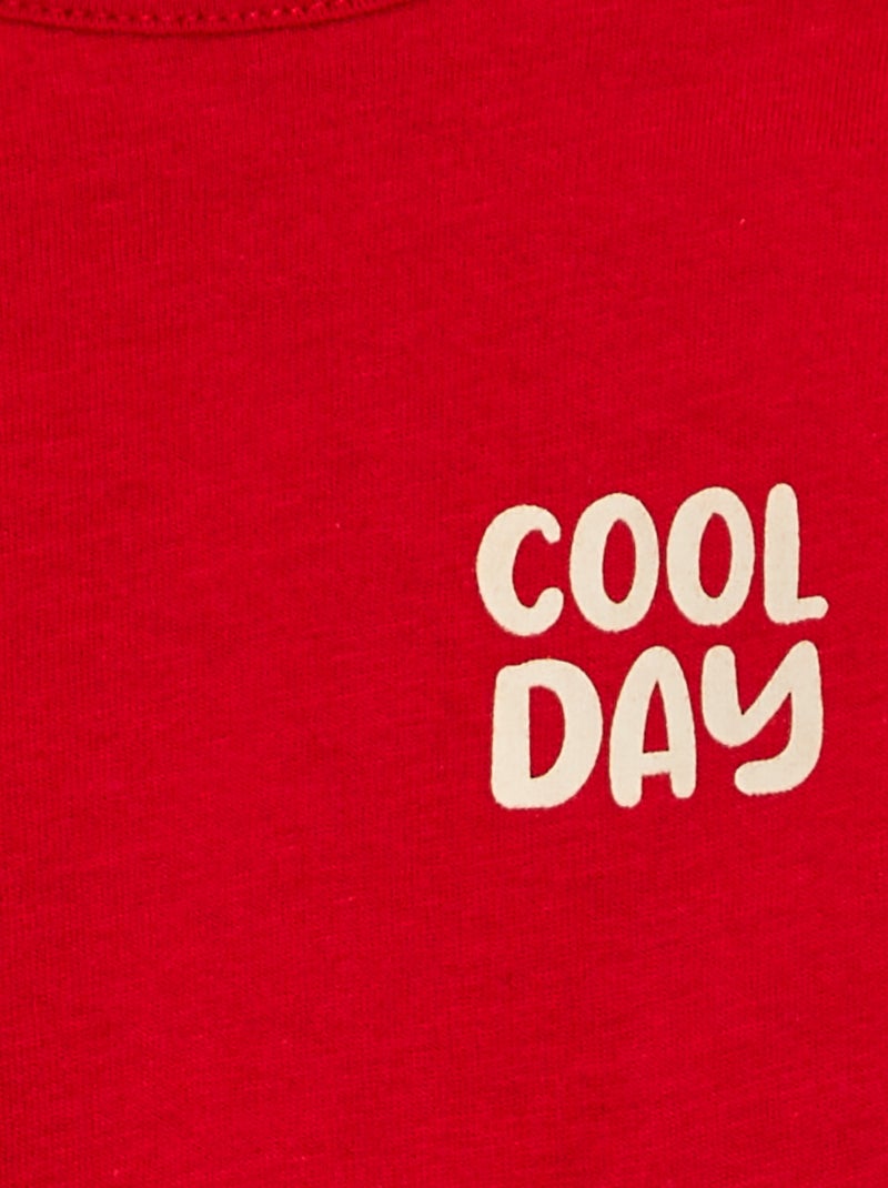T-shirt com mensagem VERMELHO - Kiabi