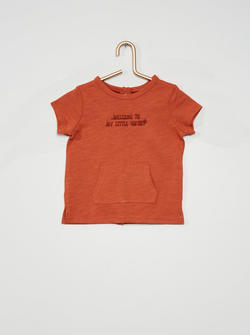 T-shirt com mensagem VERMELHO - Kiabi