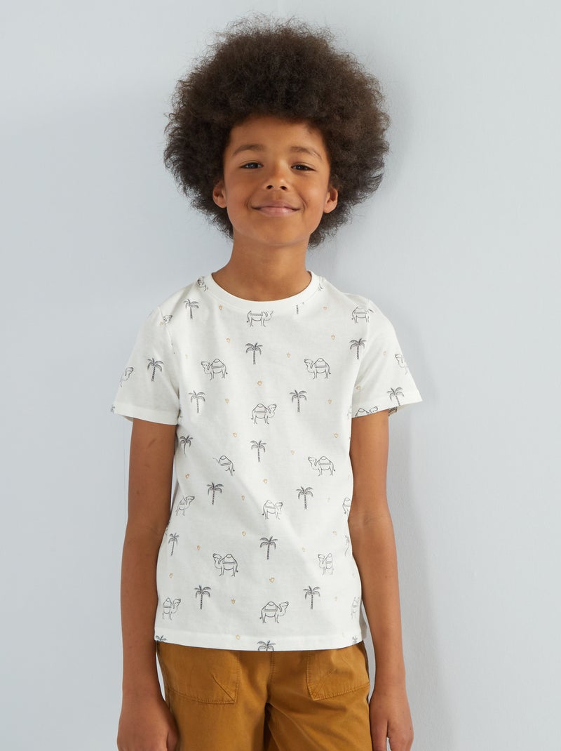 T-shirt com motivo BEGE - Kiabi