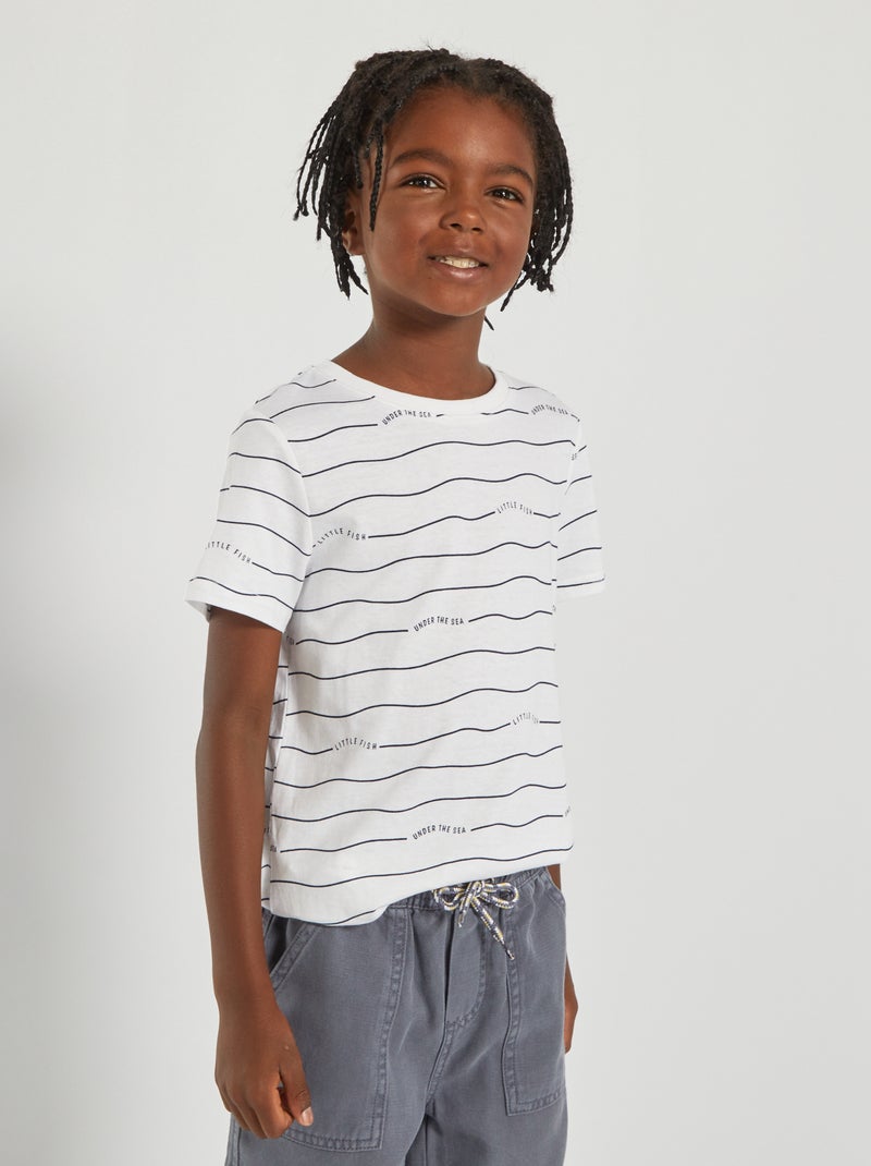 T-shirt com motivo BRANCO - Kiabi