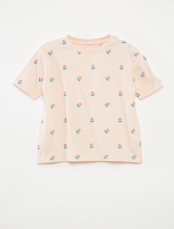 T-shirt com motivo e abertura com molas de pressão no ombro - So Easy