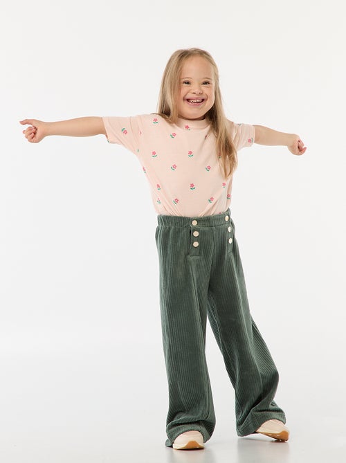 T-shirt com motivo e abertura com molas de pressão no ombro  - So Easy - Kiabi